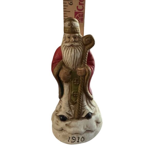 Bisque Santa Figurine 1910 Christmas Reproduction Decor Holiday New Years - Picture 3 of 4